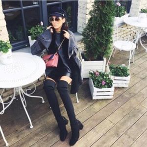 NWT ZARA FABRIC OVER THE KNEE HEEL BOOTS SZ 10